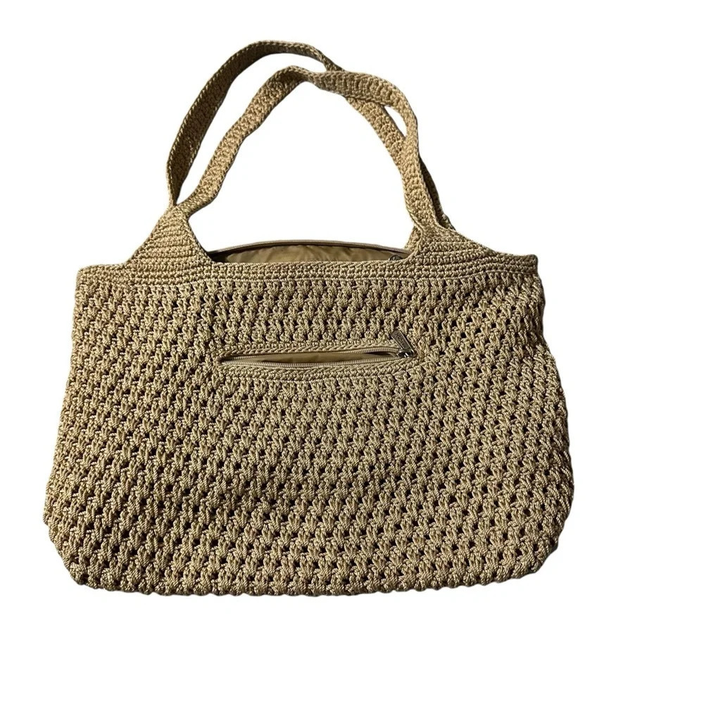 The Sak Crochet tan women's shoulder bag
